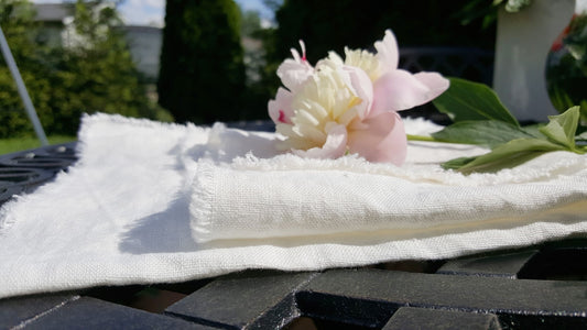 Raw Edge Linen Napkins, Set of 4