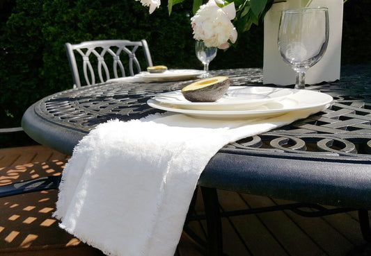 Raw Edge Linen Napkins, Set of 4