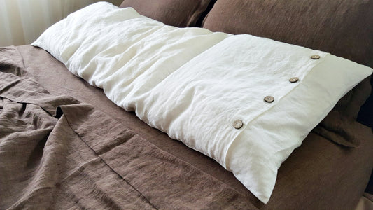 Linen Body Pillow Cover with Buttons