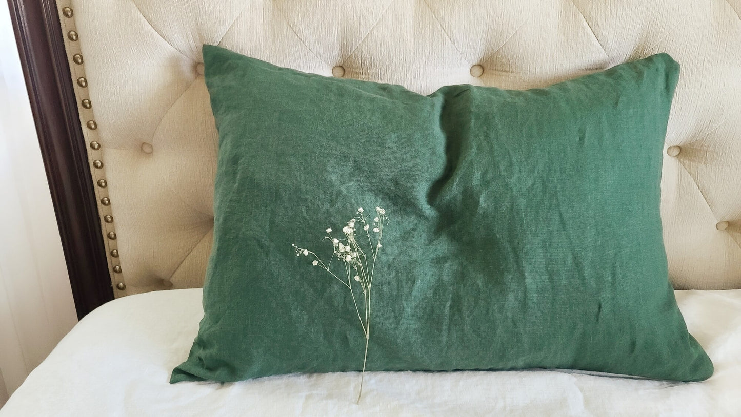 Linen Body Pillow cover with buttons - 14 colors