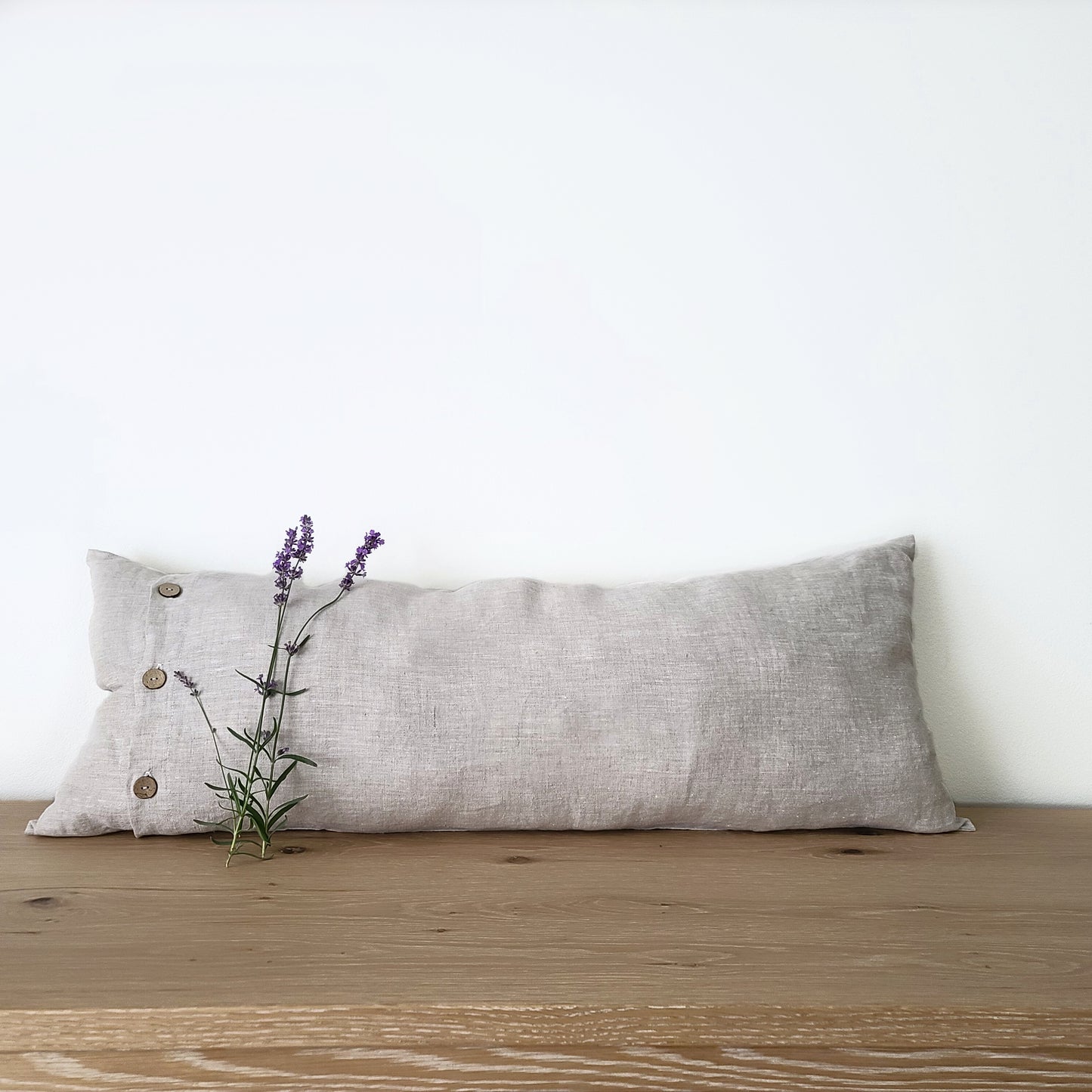 Linen Body Pillow cover with buttons - 14 colors
