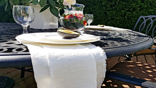 Bulk Raw Edge Linen Napkins in Warm White