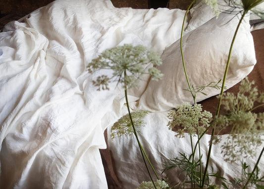 Linen Flat Sheet in Warm White